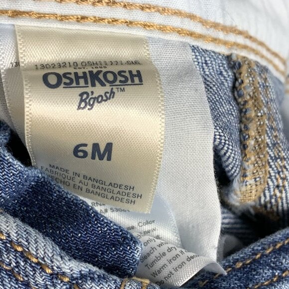 OshKosh B'gosh Vestbak Size 6M Overalls Denim Heart Embroidered Butterfly Snaps - Picture 11 of 12